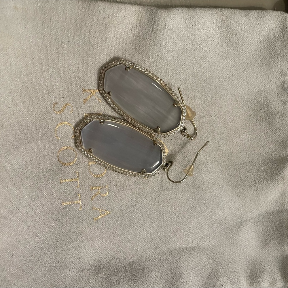Kendra Scott Gray Dani Drop Earrings with Pave